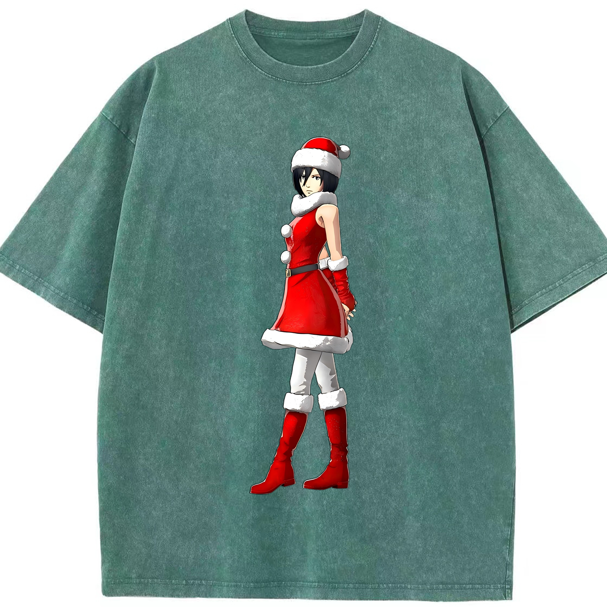 （画像用） 進撃の巨人 ミカサ·アッカーマン Attack on Titan Mikasa Ackerman 綿100% ヴィンテージ風 半袖Tシャツ（フロントプリント）